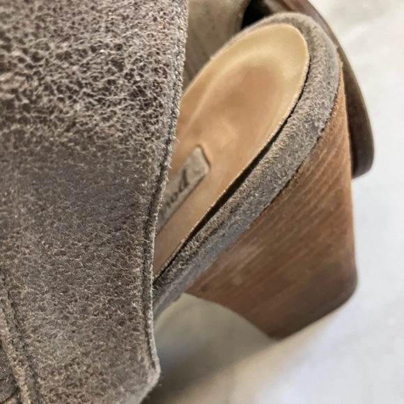 PAUL GREEN Cayanne Peep-toe Bootie Metallic Smoke Etched Leather Size 6.5 - Picture 6 of 10